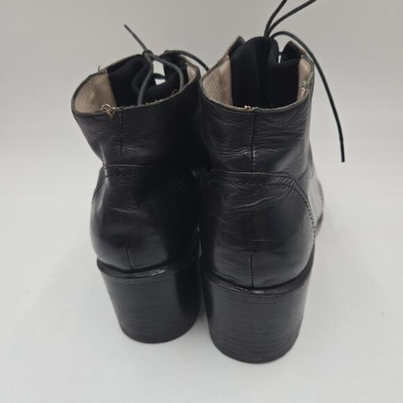 Vintage Via Spiga Boots Size 10 Black Lace Up Leather Italy Rare READ Victorian - Picture 4 of 9